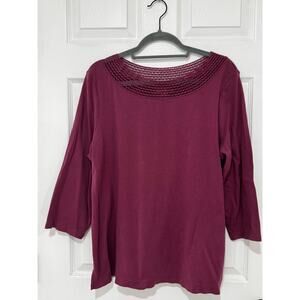 Croft & Barrow Women's Top Wide Boatneck Beautiful Neck Mauve XXL